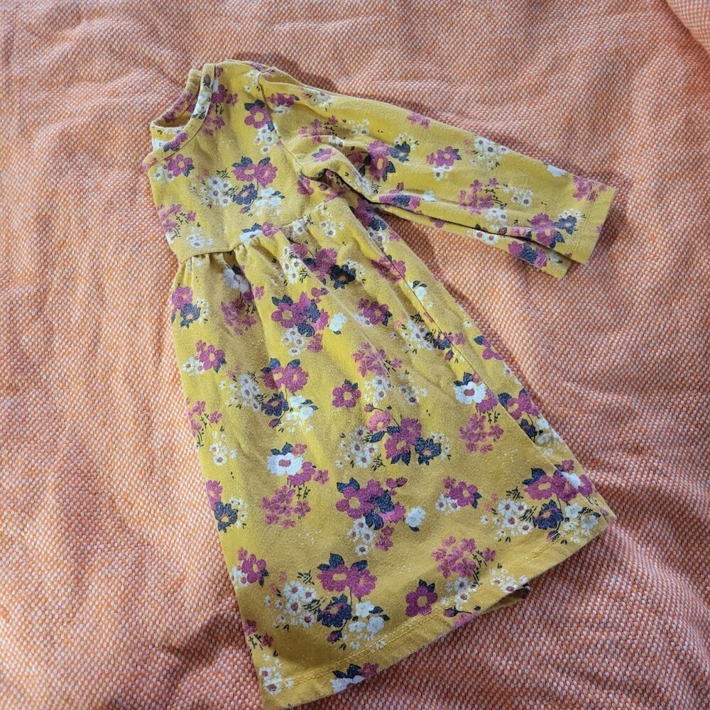Forever Me Yellow Flowy Dress With Assorted Multicolored Flowers Size 2T - Picture 2 of 8